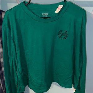 PRICE FINAL Green Long Sleeve VS Pink Crop Top